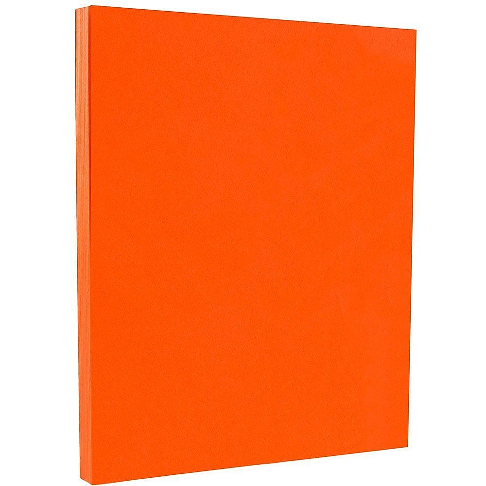 JAM Paper Smooth 8.5" x 11" Color Copy Paper, 32 lbs. Orange, 500 Sheets/Ream (103655B)