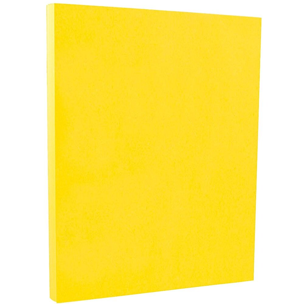 JAM Paper 65 lb. Cardstock Paper, 8.5" x 11", Yellow, 250 Sheets/Ream (104018B)