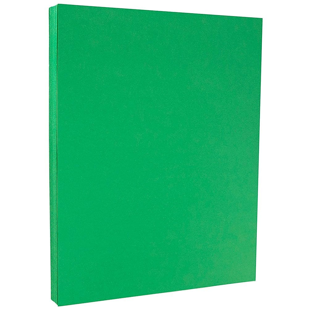 JAM Paper 8.5" x 11" Color Copy Paper, 32 lbs. Green, 500 Sheets/Ream (104083B)
