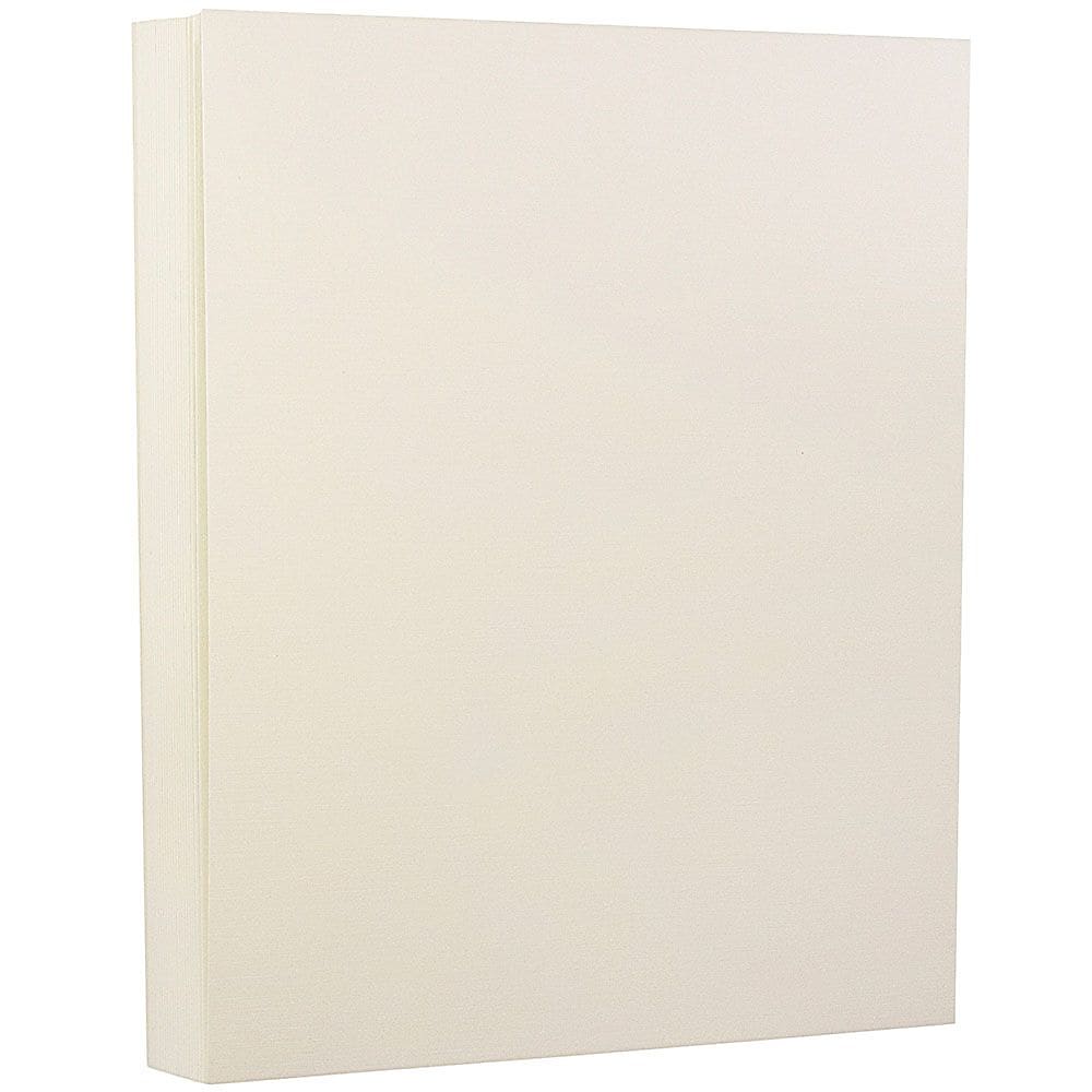 JAM Paper Strathmore 8.5" x 11" Business Paper, 32 lbs., Natural White Linen Finish, 500 Sheets/Ream (143530B)
