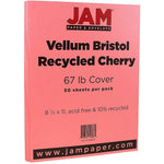 JAM Paper Vellum Bristol 67 lb. Cardstock Paper, 8.5" x 11", Cherry Red, 50 Sheets/Pack (169823)