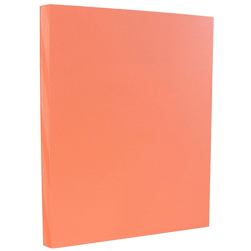 JAM Paper Vellum Bristol 110 lb. Cardstock Paper, 8.5" x 11", Salmon Pink, 50 Sheets/Pack (169856)