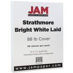 JAM Paper Strathmore 88 lb. Cardstock Paper, 8.5" x 11", Bright White, 50 Sheets/Pack (301005)