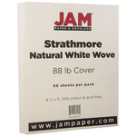 JAM Paper Strathmore 80 lb. Cardstock Paper, 8.5" x 11", Natural White, 50 Sheets/Pack (301115)