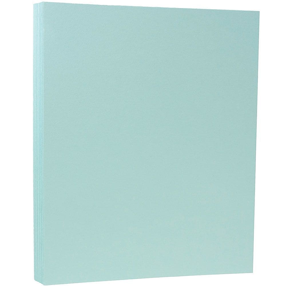 JAM Paper Matte Colored 8.5" x 11" Color Copy Paper, 32 lbs. Aqua Blue, 50 Sheets/Ream (1524369)