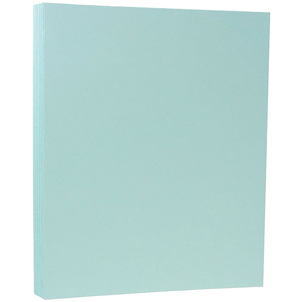 JAM Paper 100 lb. Cardstock Paper, 8.5" x 11", Aqua Blue, 50 Sheets/Pack (1524370)