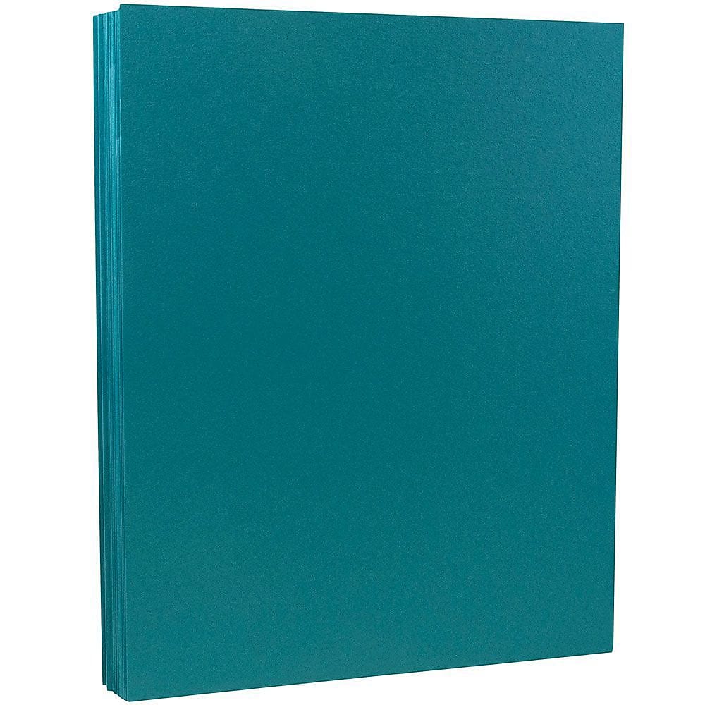 JAM Paper Matte Colored 8.5" x 11" Color Copy Paper, 32 lbs. Teal Blue, 50 Sheets/Pack (1524383)