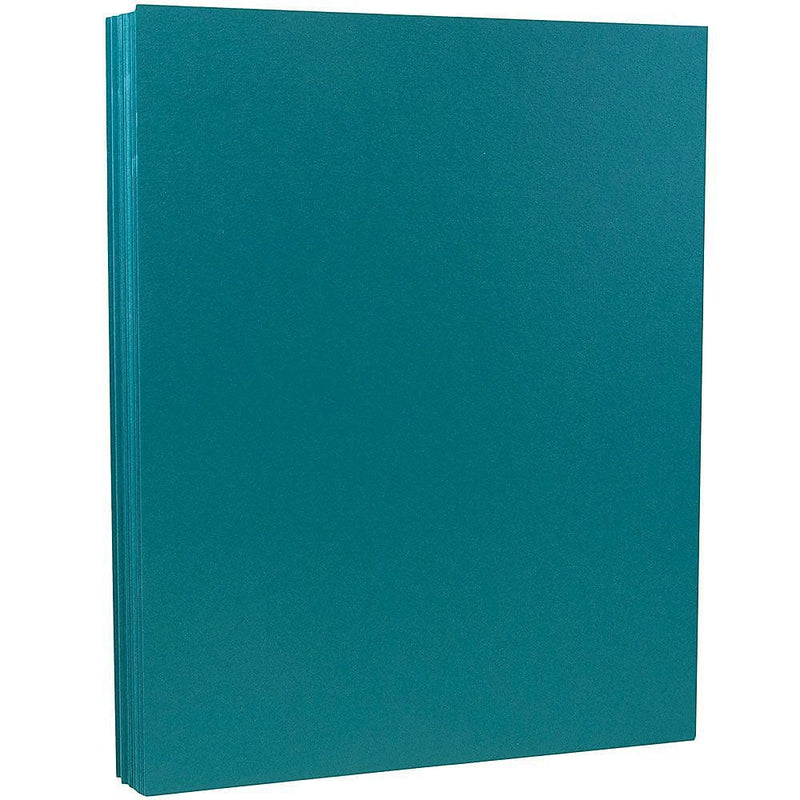 JAM Paper Matte Colored 8.5" x 11" Color Copy Paper, 32 lbs. Teal Blue, 50 Sheets/Pack (1524383)