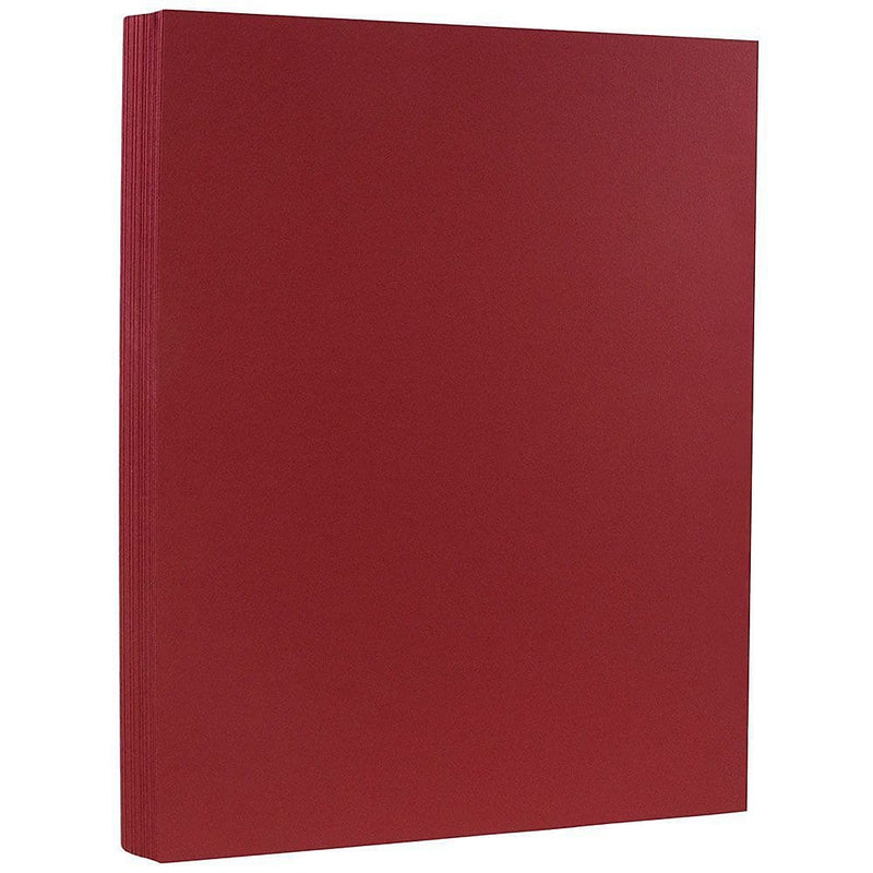 JAM Paper Matte Colored 8.5" x 11" Color Copy Paper, 32 lbs. Dark Red, 50 Sheets/Pack (46395839)