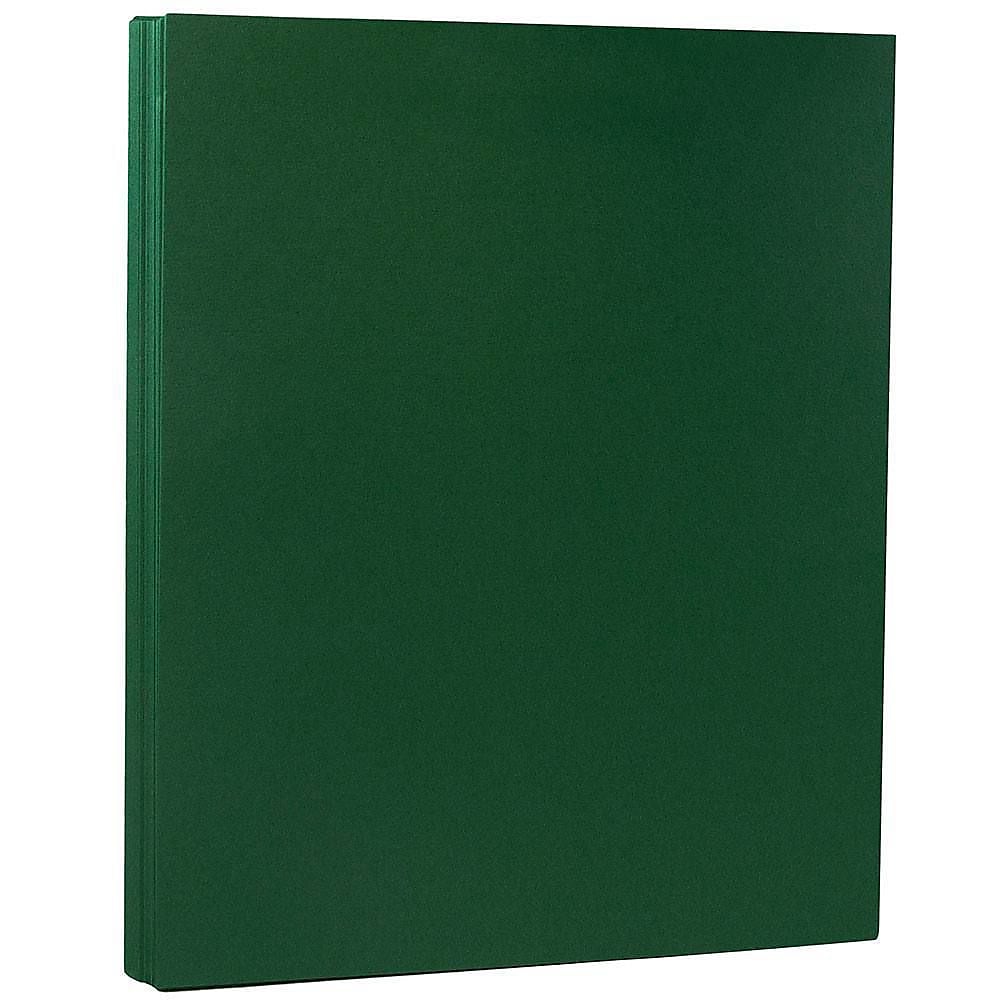 JAM Paper Matte Colored 8.5" x 11" Color Copy Paper, 32 lbs. Dark Green, 50 Sheets/Pack (64429278)