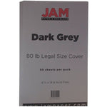 JAM Paper 80 lb. Cardstock Paper, 8.5" x 14", Dark Gray, 50 Sheets/Pack (64429535)