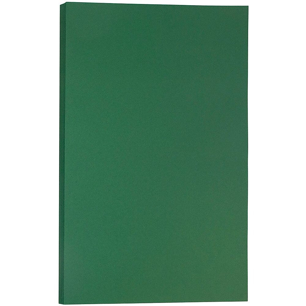 JAM Paper 8.5" x 14" Color Multipurpose Paper, 28 lbs., Dark Green, 50 Sheets/Ream (64429551)