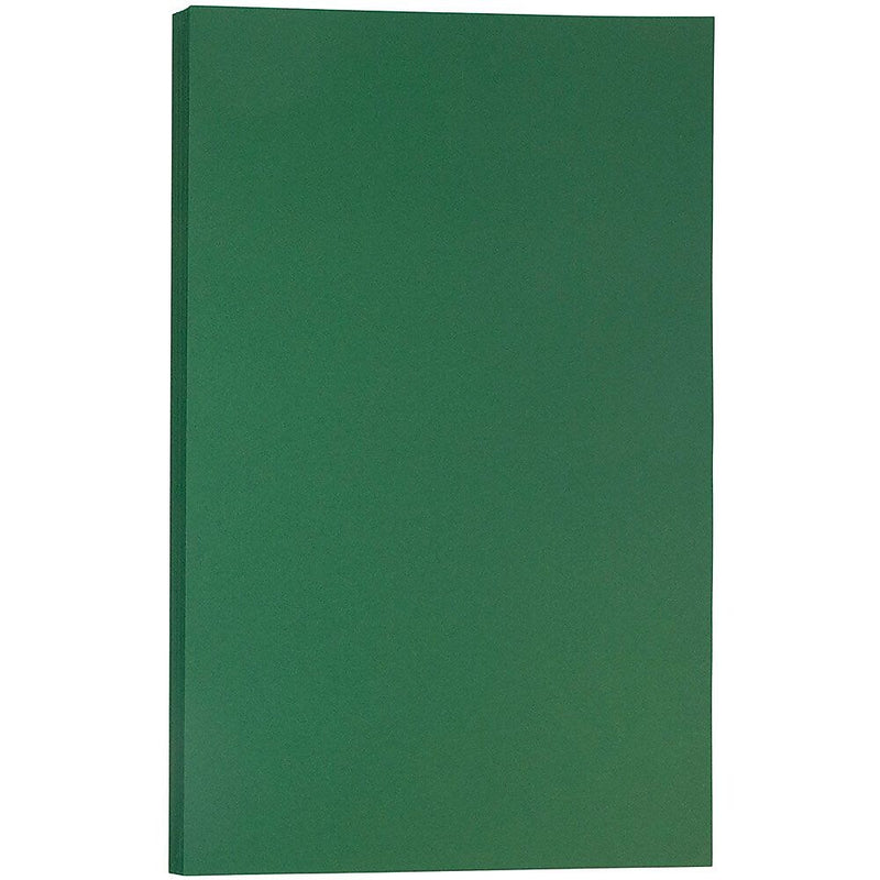 JAM Paper 8.5" x 14" Color Multipurpose Paper, 28 lbs., Dark Green, 50 Sheets/Ream (64429551)