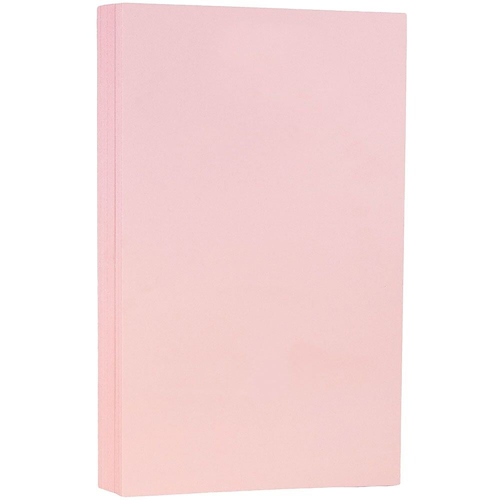 JAM Paper 80 lb. Cardstock Paper, 8.5" x 14", Baby Pink, 50 Sheets/Pack (76329459)