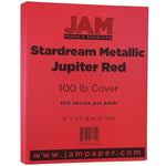 JAM Paper 110 lb. Cardstock Paper, 8.5" x 11", Jupiter Red Stardream, 50 Sheets/Pack (173SD8511JU285)