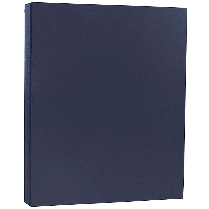 JAM Paper 100 lb. Cardstock Paper, 8.5" x 11", Navy Blue, 250 Sheets/Ream (LEBA242B)
