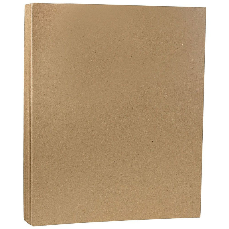 JAM Paper 65 lb. Cardstock Paper, 8.5" x 11", Brown Kraft, 250 Sheets/Ream (LEKR120606B)