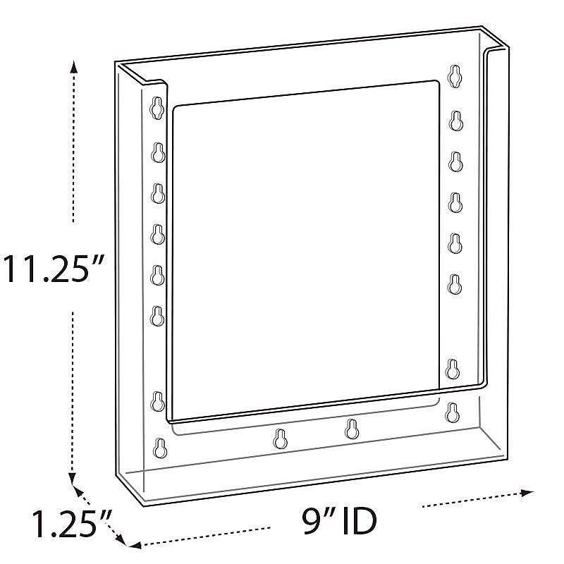 Azar Brochure Holder, 9.125" x 11.25", Vertical, Wall Mounted, Clear, Plastic, 10/Pack (252345)