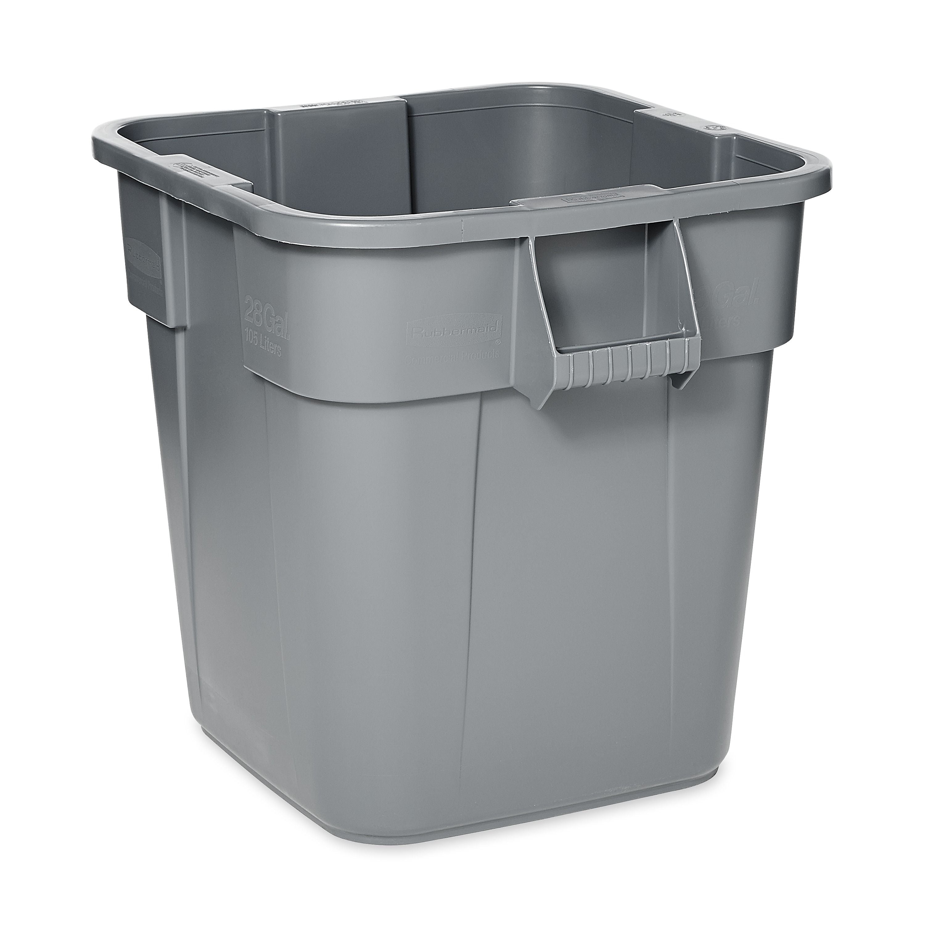 Rubbermaid Brute Plastic Trash Can with no Lid, Gray, 28 gal.  (RCP352600GY)