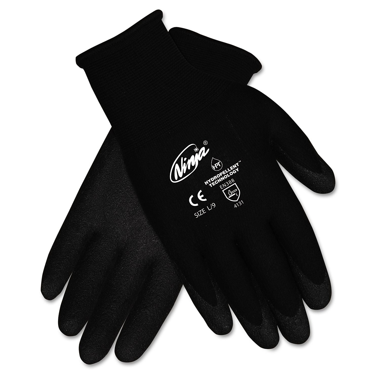 Memphis Ninja Hpt Pvc Coated Nylon Gloves, Extra Large, Black, Pair