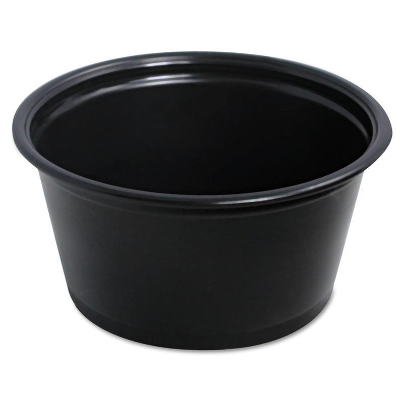 Dart Conex Complements Plastic Portion Cup, 2 Oz., Black, 125/bag, 20 Bags/carton