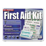 First Aid Only All-Purpose First Aid Kit, 21 Pieces, 4 3/4 X 3 X 1/2, Blue/white