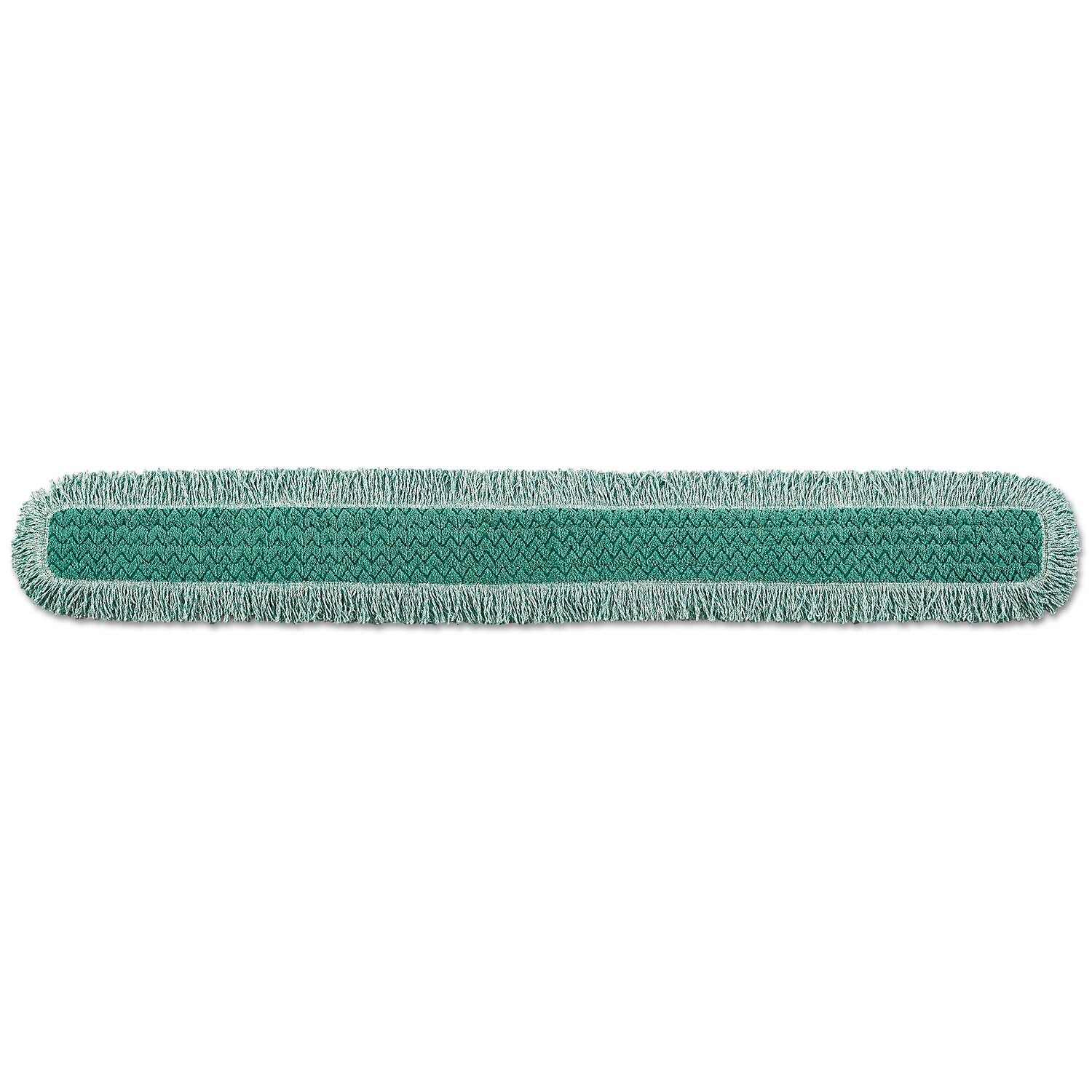 Rubbermaid HYGEN Dust Mop Heads With Fringe, Green, 60 in., Microfiber, Cut-End (RCPQ460GRE)