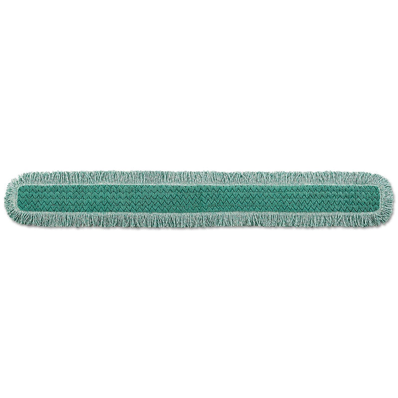 Rubbermaid HYGEN Dust Mop Heads With Fringe, Green, 60 in., Microfiber, Cut-End (RCPQ460GRE)