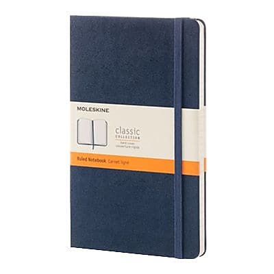 Moleskine Classic Professional Notebooks, 5" x 8.25", Wide Ruled, 240 Sheets, Sapphire Blue (893601)