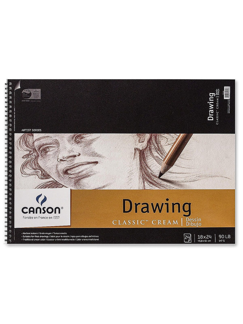 Canson Artist Series 24" x 18" Wire Bound Drawing Sketch Pad, 24 Sheets/Pad (MCXC100510976)