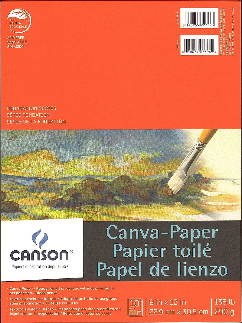Canson Foundation Canva-Paper Pad, 9 In. x 12 In., Pack Of 2 (2PK-100510841)
