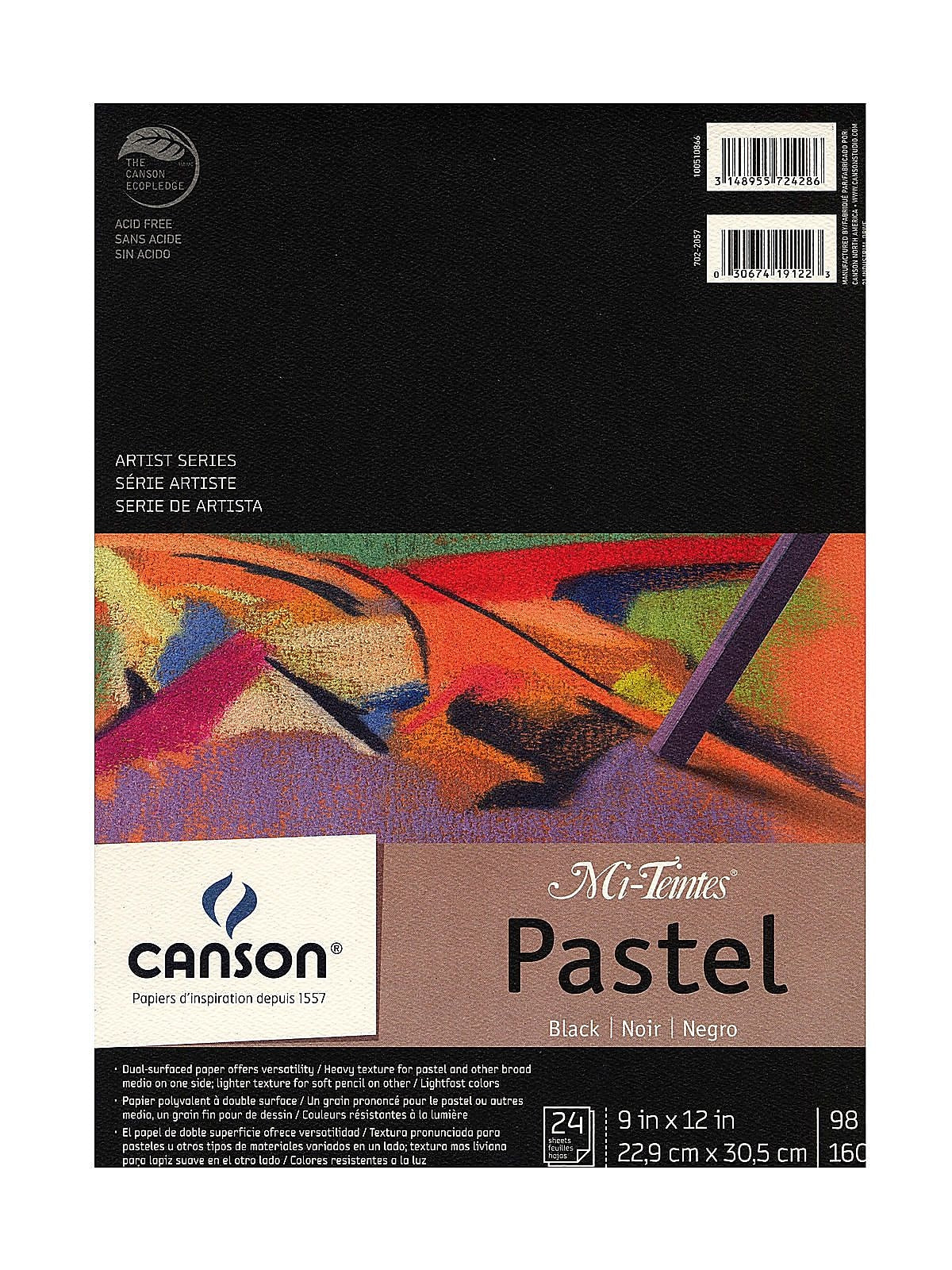 Canson Mi-Teintes Black Pad, 9 In. x 12 In. (100510866)