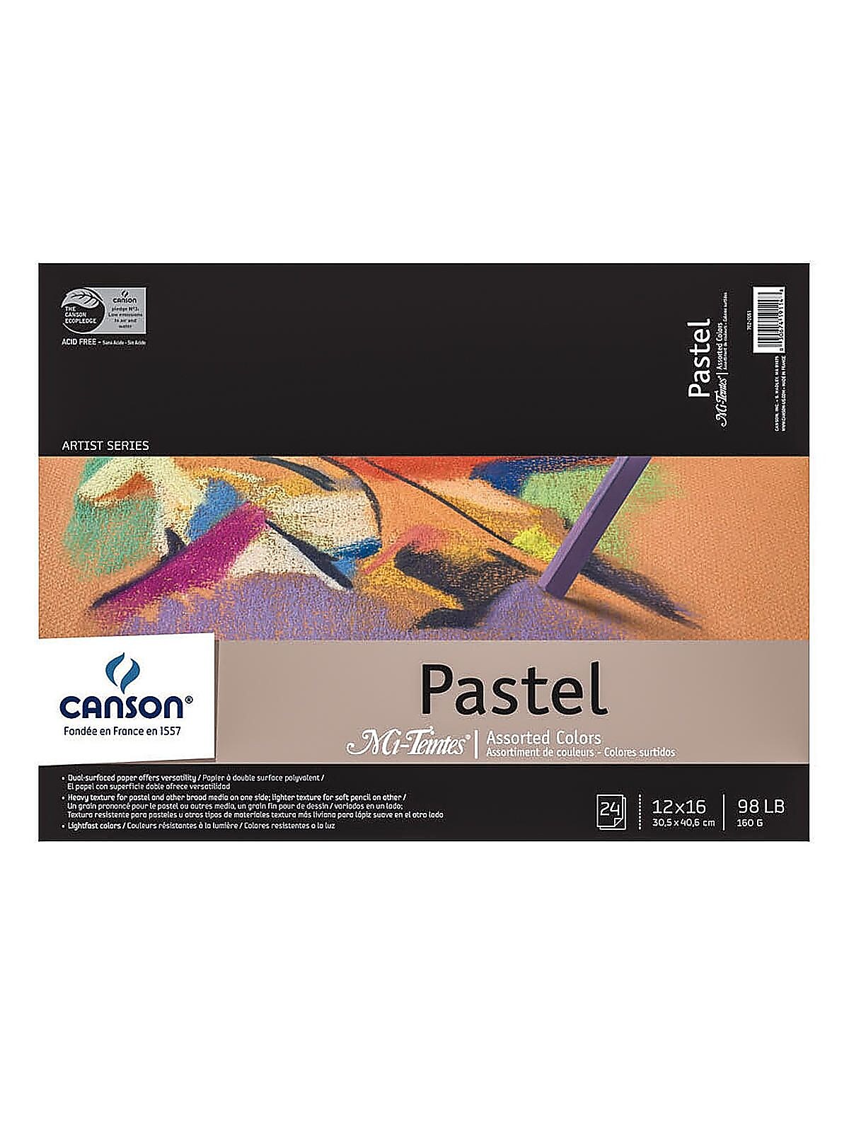 Canson Mi-Teintes Pastel Assorted Pad, 12 In. x 16 In. (100510865)