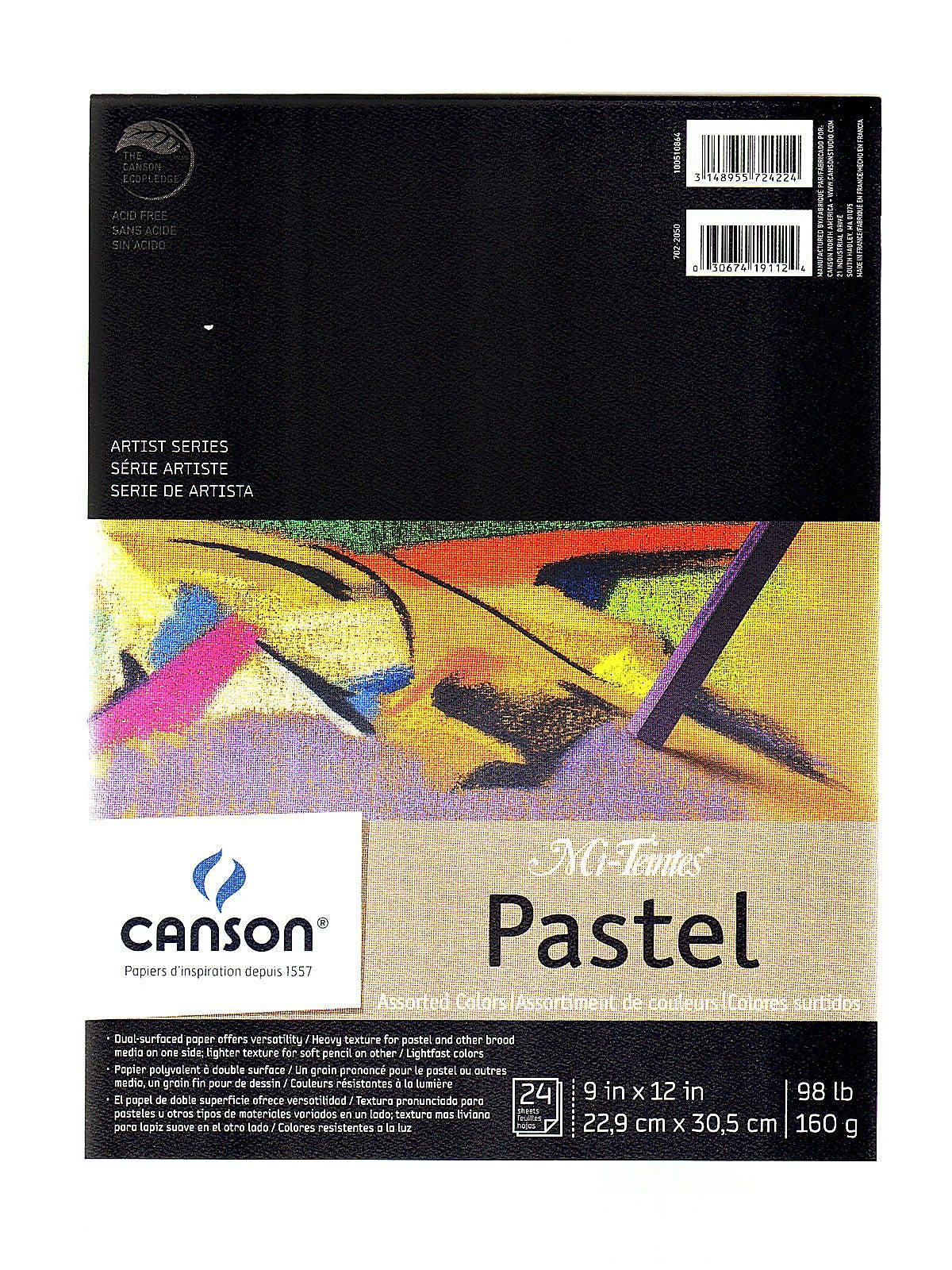 Canson Mi-Teintes Pastel Assorted Pad, 9 In. x 12 In. (100510864)
