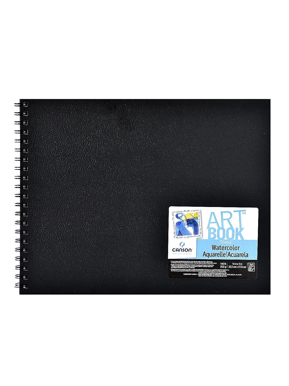 Canson Montval Watercolor Paper, 14 In. x 11 In., WireBound, Book Of 20, 140 Lb. Cold Press (100510440)