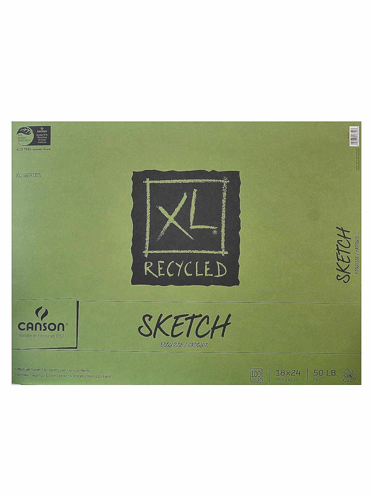 Canson 18" x 24" Hard Bound Sketch Pad, 100 Sheets/Pad (68091)