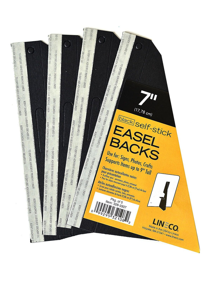 Lineco Self Stick Easel Backs Black 7 In. 5/Pack, 3 Packs per Box (3PK-328-3307)