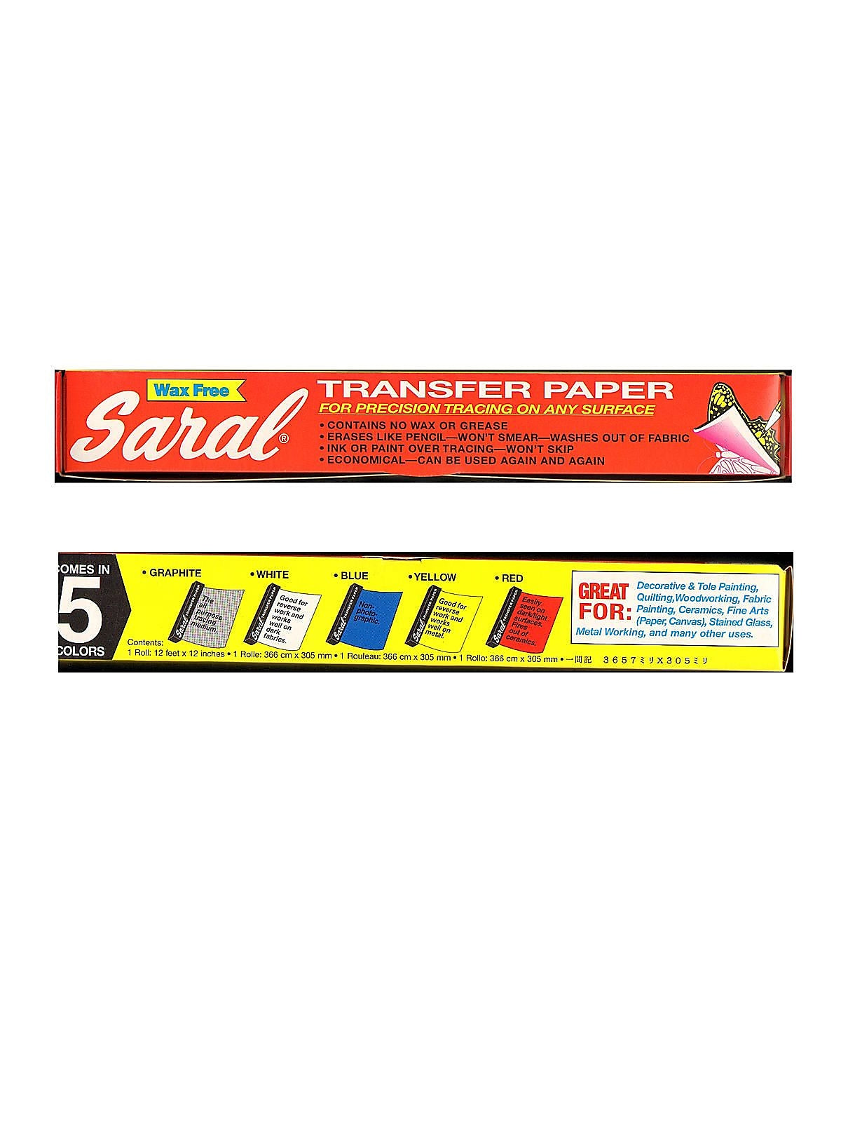 Saral Transfer (Tracing) Paper White For Reverse Work On Dark Background 12.5" x 12' Roll (35672)