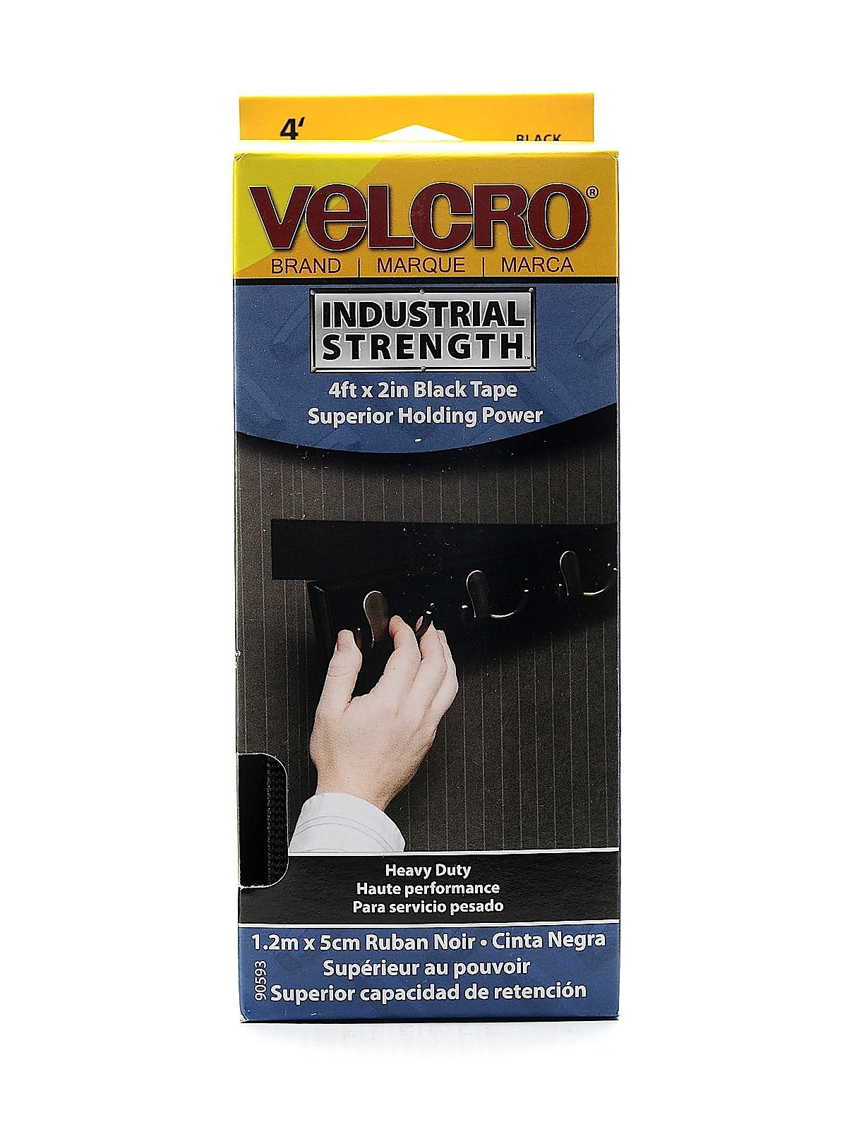 Velcro® Hook and Loop Strips Fastener Roll, 2" x 1.33 yds., Black (90593)