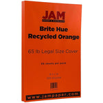 JAM Paper 65 lb. Cardstock Paper, 8.5" x 14", Orange Brite Hue, 50 Sheets/Pack (16730931)