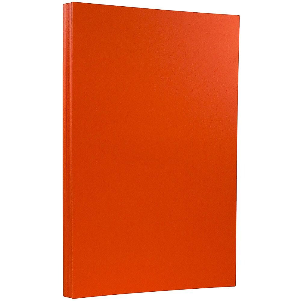JAM Paper 65 lb. Cardstock Paper, 8.5" x 14", Orange Brite Hue, 50 Sheets/Pack (16730931)