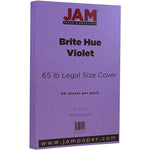 JAM Paper 65 lb. Cardstock Paper, 8.5" x 14", Violet Purple, 50 Sheets/Pack (16730933)