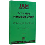 JAM Paper 65 lb. Cardstock Paper, 8.5" x 14", Green, 50 Sheets/Pack (16730936)