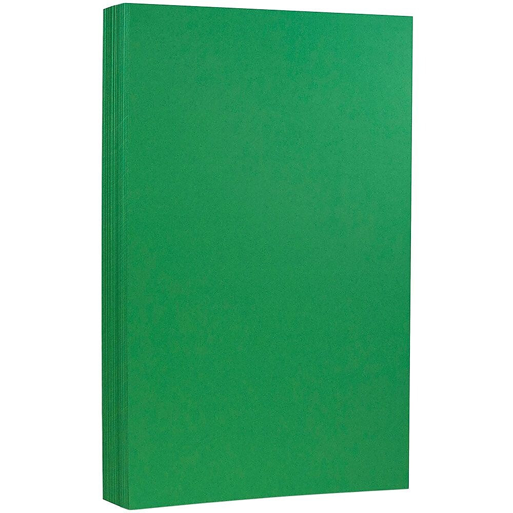 JAM Paper 65 lb. Cardstock Paper, 8.5" x 14", Green, 50 Sheets/Pack (16730936)