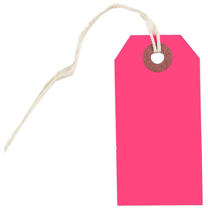 JAM Paper Gift Tags, Neon Pink, 10/Pack (91931046)