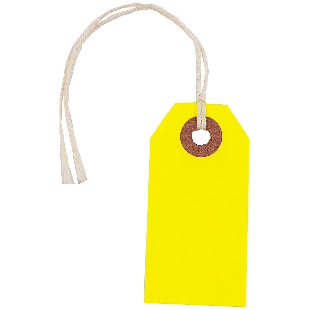 JAM Paper Gift Tags, Neon Yellow, 100/Pack (91931050B)