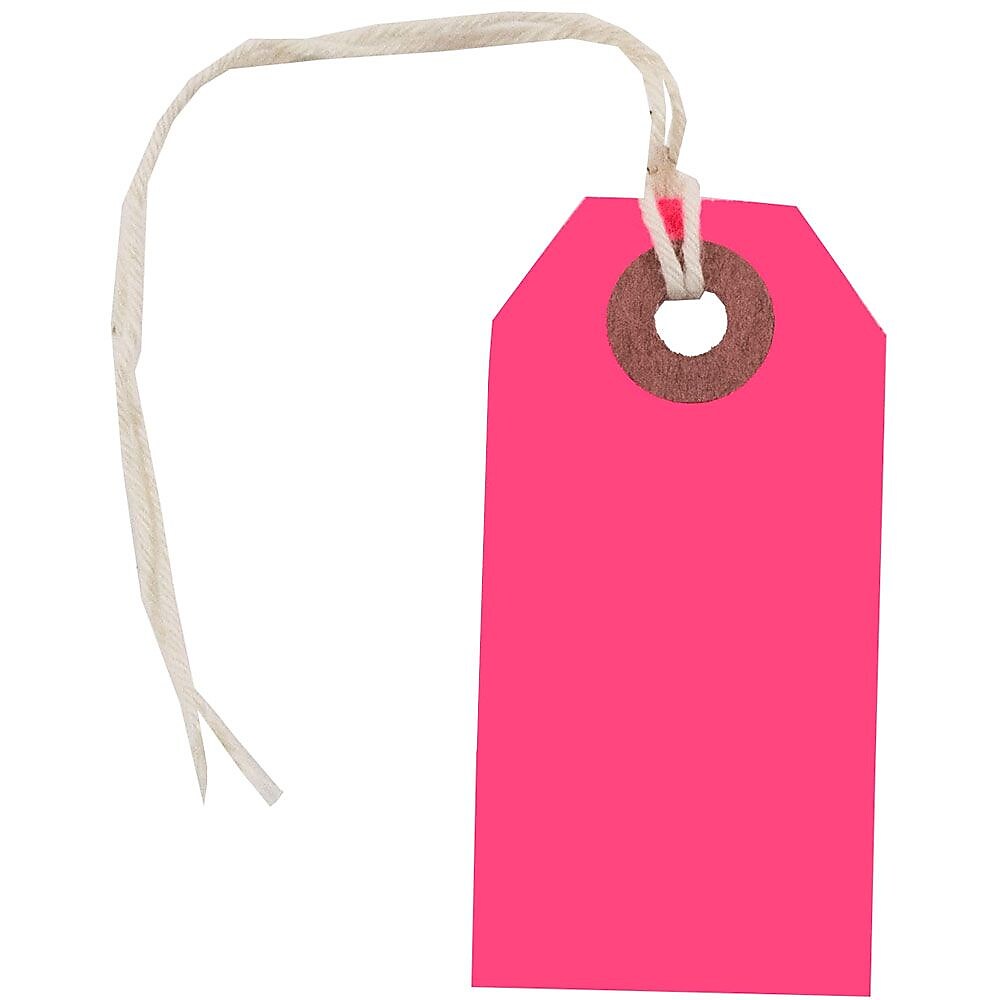 JAM Paper Gift Tags, Neon Pink, 100/Pack (91931051B)