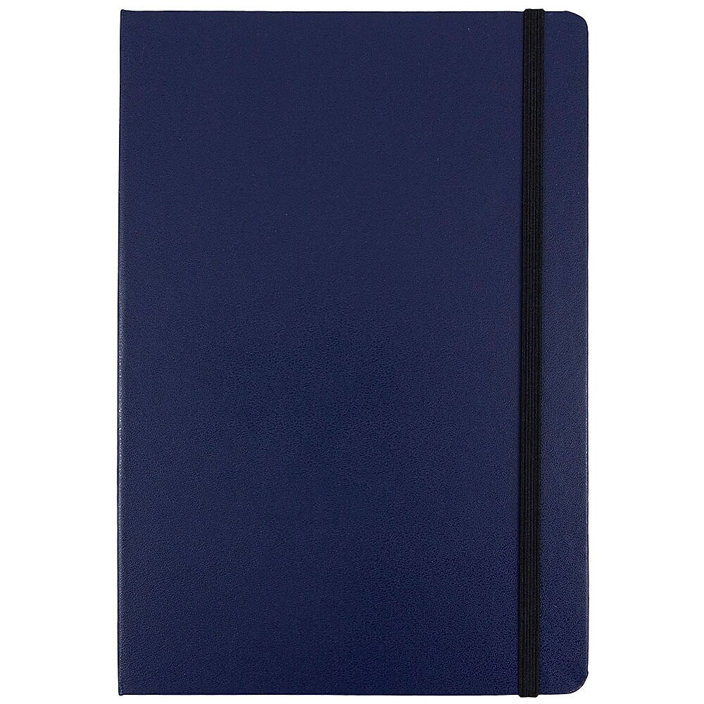 JAM Paper Hardcover Journal, 5.88" x 8.5", Narrow Ruled, Blue, 200 Pages (340526607)