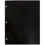 JAM Paper Laminated Glossy 3 Hole Punch Two-Pocket Folders, Black, 6/Pack (385GHPBLA)