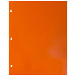 JAM Paper Laminated Glossy 3 Hole Punch Two-Pocket Folders, Orange, 100/Box (385GHPORB)
